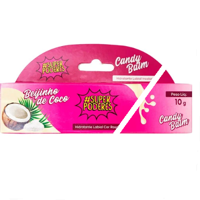 Hidratante Labial Candy Balm Beijinho de Coco - HLSP03 - Super Poderes