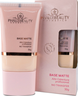 Base Matte Alta Cobertura 30g - Cor 1 - PhálleBeauty