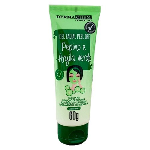 Gel Facial Peels Off Pepino e Argila Verde 60g - Derma Chem